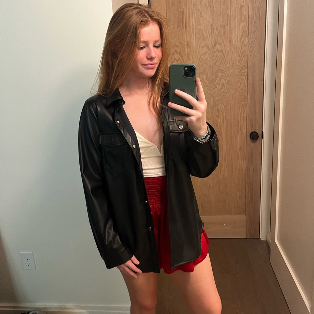 Black faux leather jacket